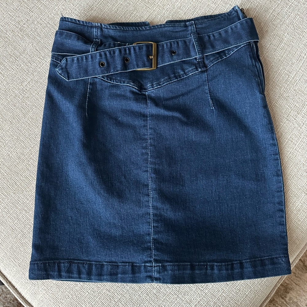 Free People Dark Blue Denim Pencil Skirt